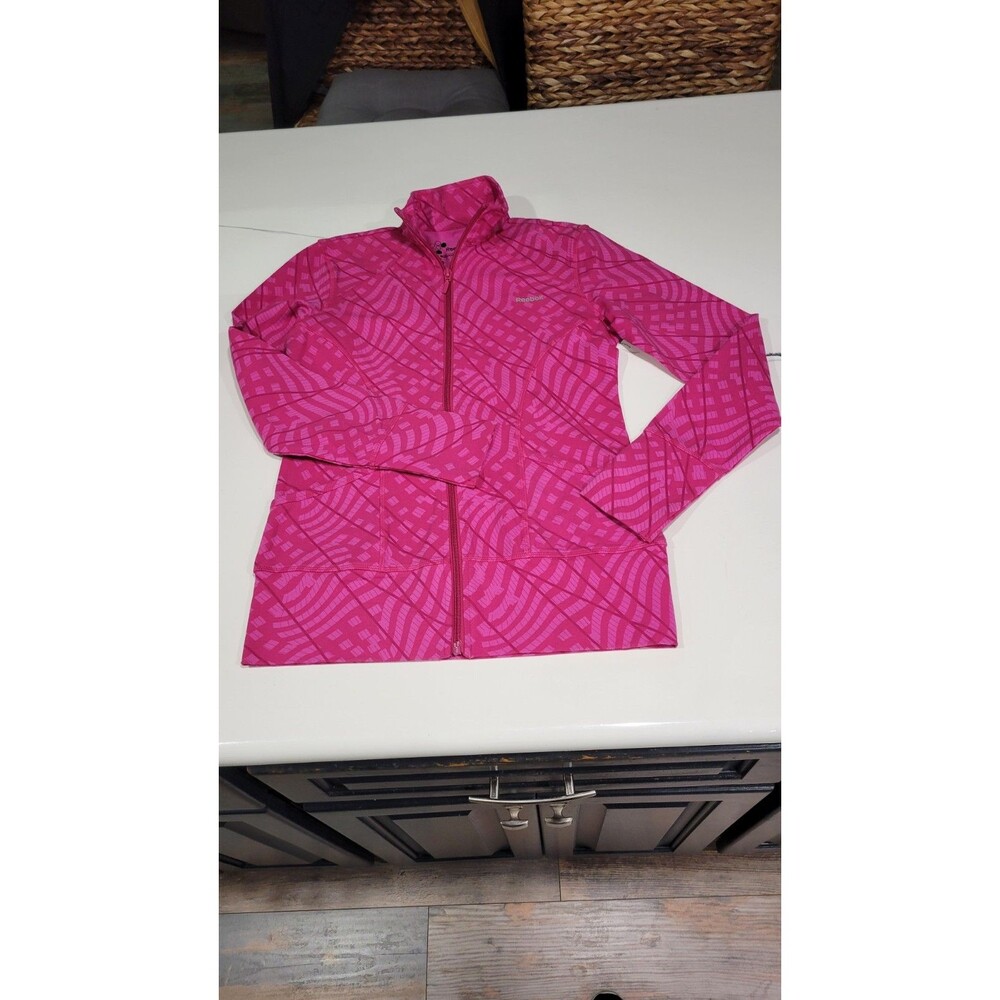 Reebok Performance Jacket Womens XS Pink Long Sleeve Full Zip jacket B3